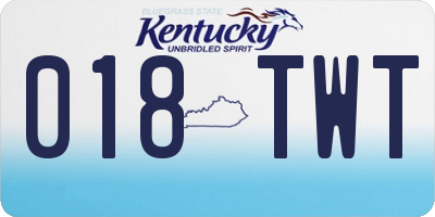 KY license plate 018TWT
