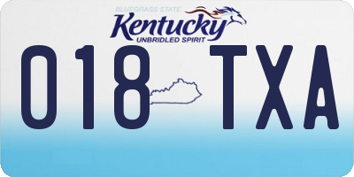 KY license plate 018TXA