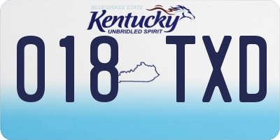 KY license plate 018TXD