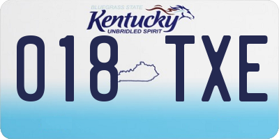 KY license plate 018TXE