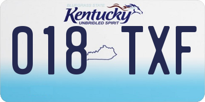 KY license plate 018TXF