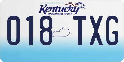 KY license plate 018TXG