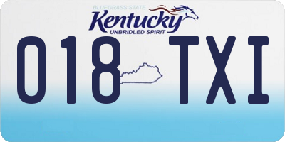 KY license plate 018TXI
