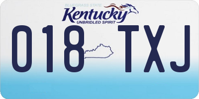 KY license plate 018TXJ