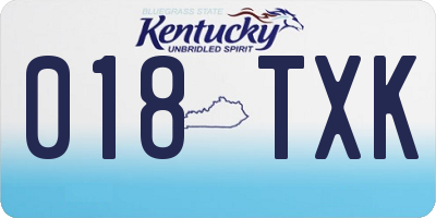 KY license plate 018TXK