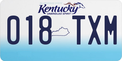 KY license plate 018TXM