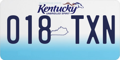 KY license plate 018TXN