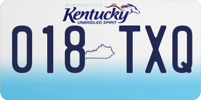 KY license plate 018TXQ