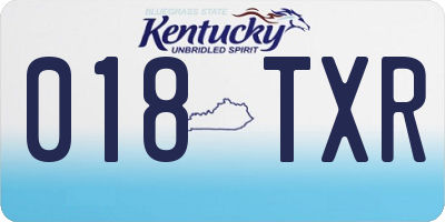 KY license plate 018TXR