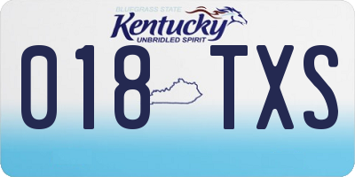 KY license plate 018TXS