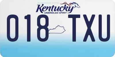 KY license plate 018TXU