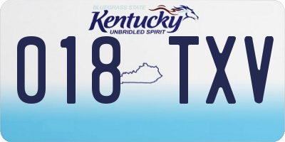KY license plate 018TXV