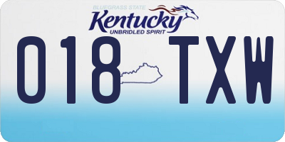 KY license plate 018TXW