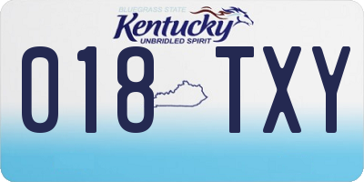KY license plate 018TXY