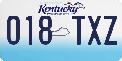 KY license plate 018TXZ