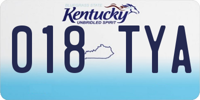 KY license plate 018TYA