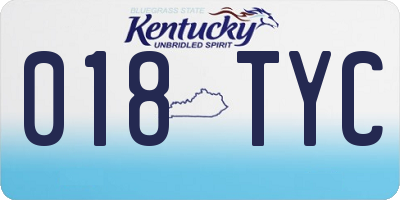 KY license plate 018TYC
