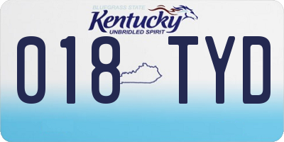 KY license plate 018TYD