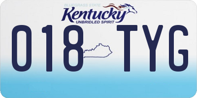 KY license plate 018TYG