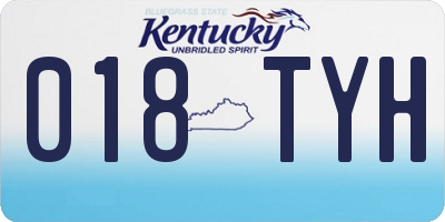 KY license plate 018TYH