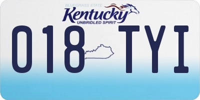 KY license plate 018TYI