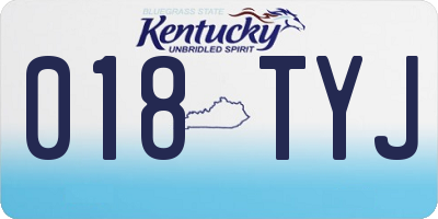 KY license plate 018TYJ