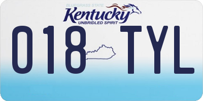 KY license plate 018TYL