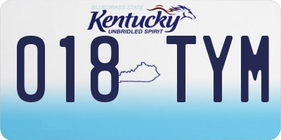 KY license plate 018TYM