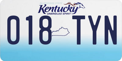 KY license plate 018TYN