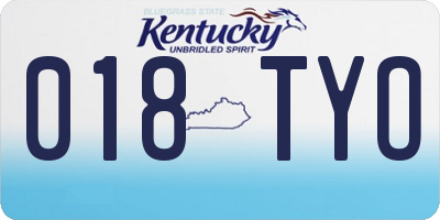 KY license plate 018TYO