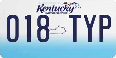 KY license plate 018TYP