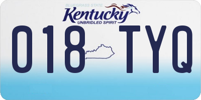 KY license plate 018TYQ