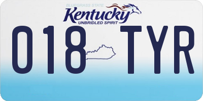 KY license plate 018TYR