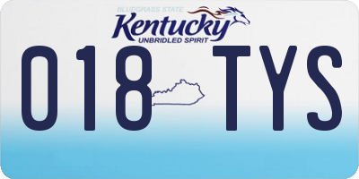 KY license plate 018TYS