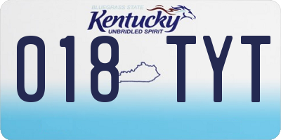 KY license plate 018TYT
