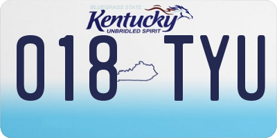 KY license plate 018TYU