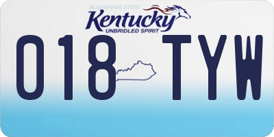 KY license plate 018TYW
