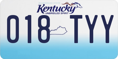 KY license plate 018TYY
