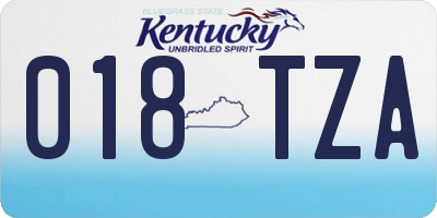 KY license plate 018TZA