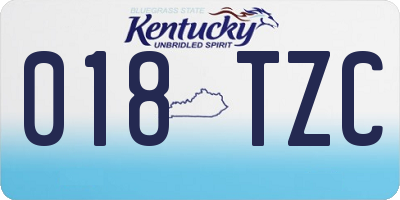 KY license plate 018TZC