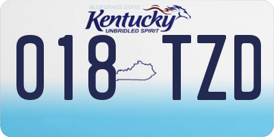 KY license plate 018TZD