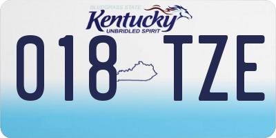 KY license plate 018TZE