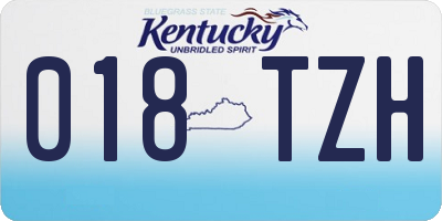 KY license plate 018TZH