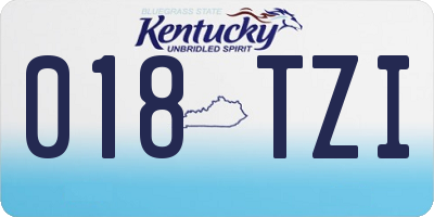 KY license plate 018TZI