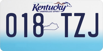 KY license plate 018TZJ