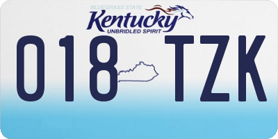 KY license plate 018TZK