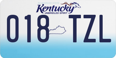 KY license plate 018TZL