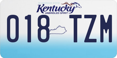 KY license plate 018TZM