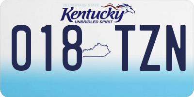 KY license plate 018TZN