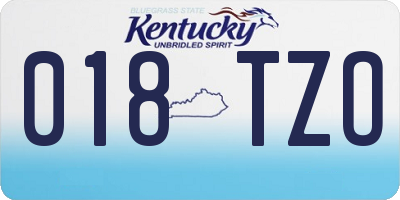 KY license plate 018TZO
